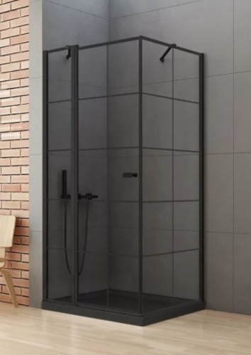 NEW TRENDY NEW SOLEO BLACK 90x90 cm kabina kwadratowa, szkło transparentne