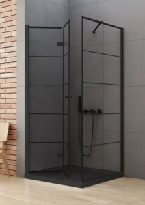 NEW TRENDY NEW SOLEO BLACK 90x90 cm kabina kwadratowa, szkło transparentne