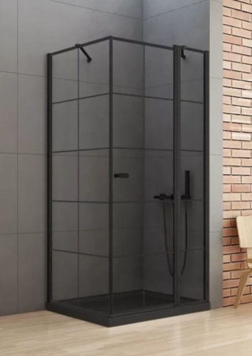 NEW TRENDY NEW SOLEO BLACK 90x90 cm kabina kwadratowa, szkło transparentne