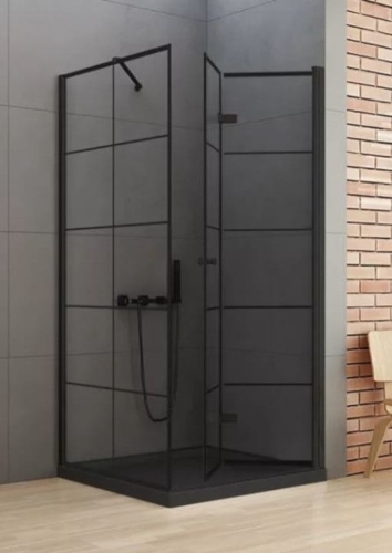 NEW TRENDY NEW SOLEO BLACK 90x90 cm kabina kwadratowa, szkło transparentne