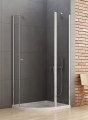 NEW TRENDY NEW SOLEO BLACK 100x80 cm kabina asymetryczna, szkło transparentne