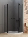 NEW TRENDY NEW SOLEO BLACK 90x90 cm kabina półokrągła, szkło transparentne