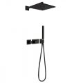 TRES BLOC SYSTEM TERMOSTATIC zestaw natryskowy z baterią i deszczownicą, czarny mat