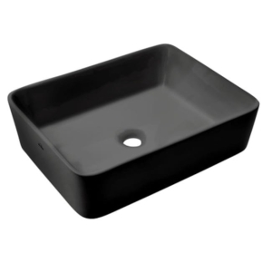 INVENA PAROS umywalka nablatowa 48,5 cm, czarna półmatowa
