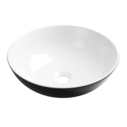 INVENA TINOS umywalka nablatowa 39,5 cm, czarna/biała