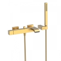 TRES CUADRO EXCLUSIVE bateria wannowo-natryskowa naścienna, 24-k złoto matowe