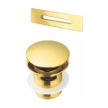 DEANTE zestaw do wanny spust click-clack i przelewem, złoty
