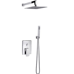 VALVEX CARRE zestaw natryskowy z baterią i deszczownicą, chrom