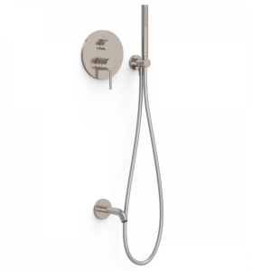 TRES STUDY EXCLUSIVE zestaw natryskowy z baterią i wylewką, stal