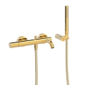 TRES STUDY EXCLUSIVE bateria wannowo-natryskowa naścienna, 24-k złoto