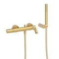 TRES STUDY EXCLUSIVE bateria wannowo-natryskowa naścienna, 24-k złoto matowe