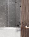 NEW TRENDY AVEXA BLACK parawan nawannowy 90 cm, szkło transparentne