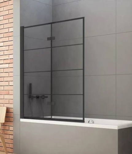NEW TRENDY NEW SOLEO BLACK parawan nawannowy lewy 100 cm, szkło transparentne