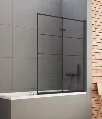 NEW TRENDY NEW SOLEO BLACK parawan nawannowy prawy 100 cm, szkło transparentne