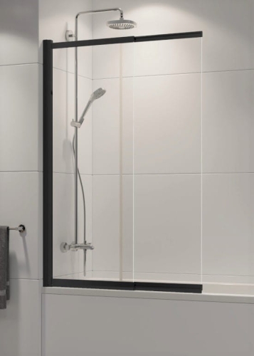 NEW TRENDY SENSI BLACK parawan nawannowy 100 cm, szkło transparentne