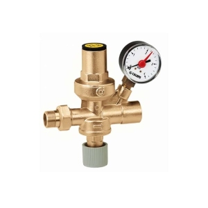CALEFFI automatyczny zawór napełniania z zaworem ręcznym i manometrem 1/2"