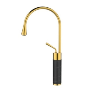 INVENA GABRO bateria umywalkowa stojąca, czarna/złota