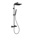 INVENA SVART zestaw natryskowy z deszczownicą i baterią, czarny