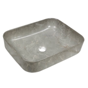 INVENA FLORINA umywalka nablatowa 51 cm, marmur szary połysk