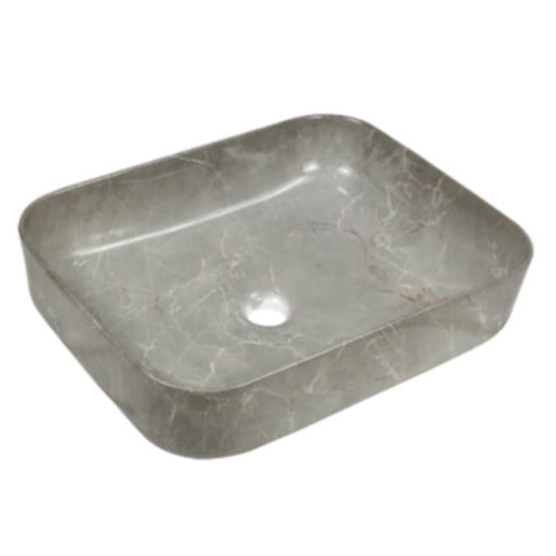 INVENA FLORINA umywalka nablatowa 51 cm, marmur szary połysk
