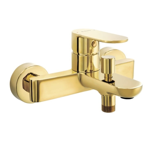 DEANTE ALPINIA bateria wannowo-natryskowa naścienna, złota