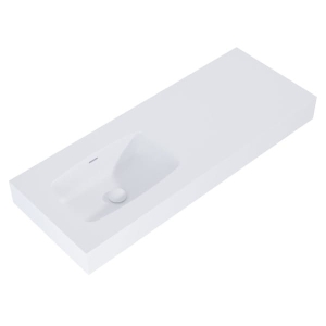 ELITA DIMPLE umywalka marmurowa lewa 120 cm, biały mat