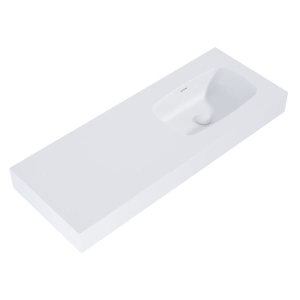 ELITA DIMPLE umywalka marmurowa prawa 120 cm, biały mat