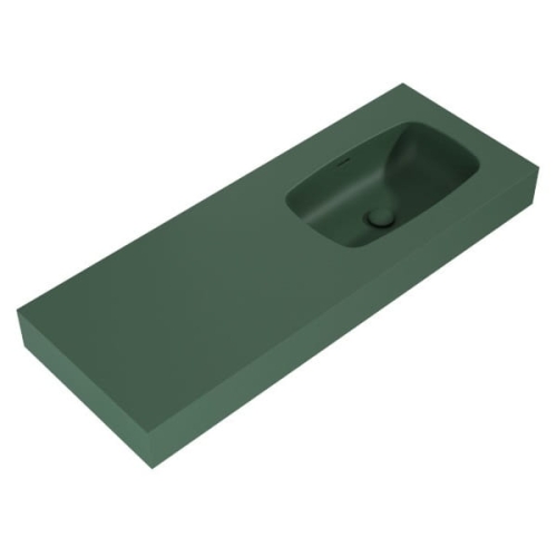 ELITA DIMPLE umywalka marmurowa prawa 120 cm, forest green mat