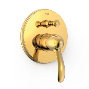 TRES CLASIC bateria wannowo-natryskowa podtynkowa, 24-k złoto