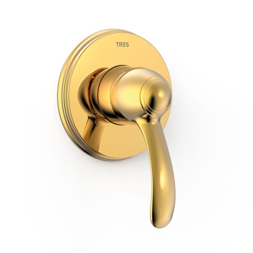 TRES CLASIC EXCLUSIVE bateria natryskowa podtynkowa, 24-k złoto