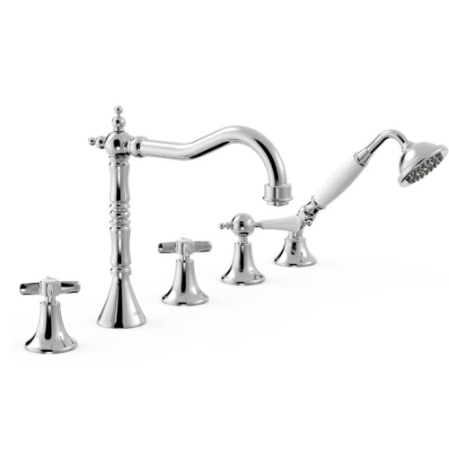 TRES CLASIC EXCLUSIVE bateria wannowo-natryskowa nawannowa, chrom