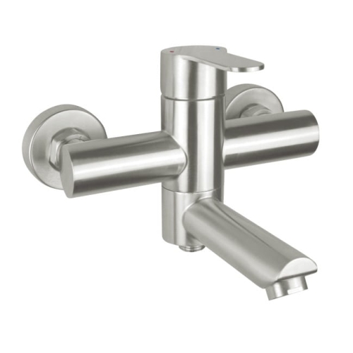 DEANTE LUPO bateria wannowo-natryskowa naścienna, stal szczotkowana