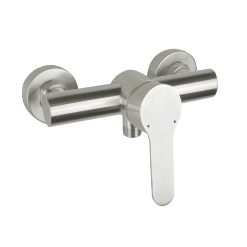 DEANTE LUPO bateria natryskowa naścienna, stal szczotkowana