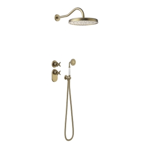 TRES CLASIC Block System zestaw natryskowy termostatyczny podtynkowy, mosiądz antyczny matowy