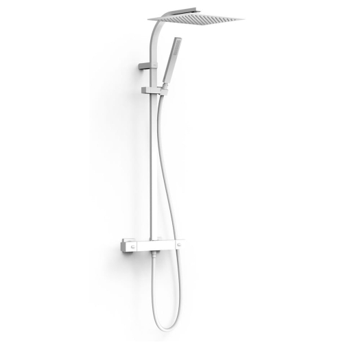 TRES OVER-WALL zestaw natryskowy termostatyczny z deszczownicą, biały mat