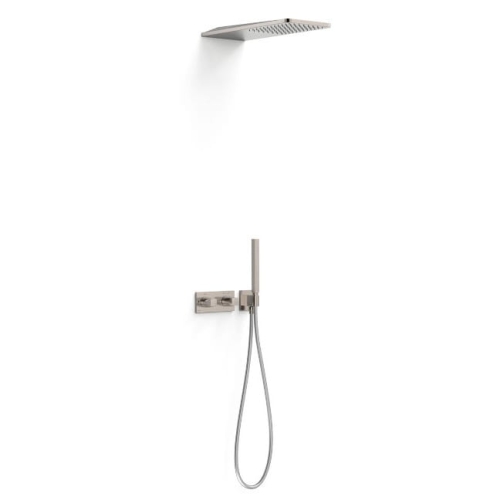 TRES B-SYSTEM zestaw natryskowy termostatyczny z baterią i deszczownicą, stal