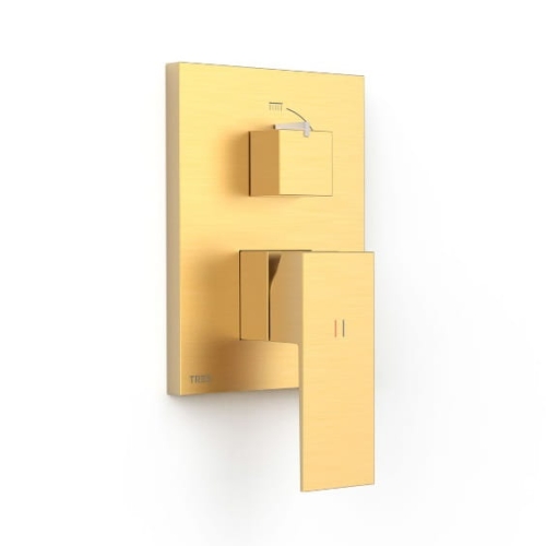 TRES CUADRO EXCLUSIVE bateria wannowo-natryskowa podtynkowa, 24-k złoto matowe