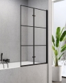 NEW TRENDY SUPERIA BLACK parawan nawannowy 100 cm, szkło transparentne