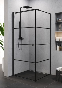 NEW TRENDY SUPERIA BLACK 90x90 cm kabina kwadratowa, szkło transparentne