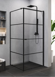 NEW TRENDY SUPERIA BLACK 90x90 cm kabina kwadratowa, szkło transparentne