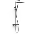 TRES OVER-WALL zestaw natryskowy termostatyczny z deszczownicą, czarny mat