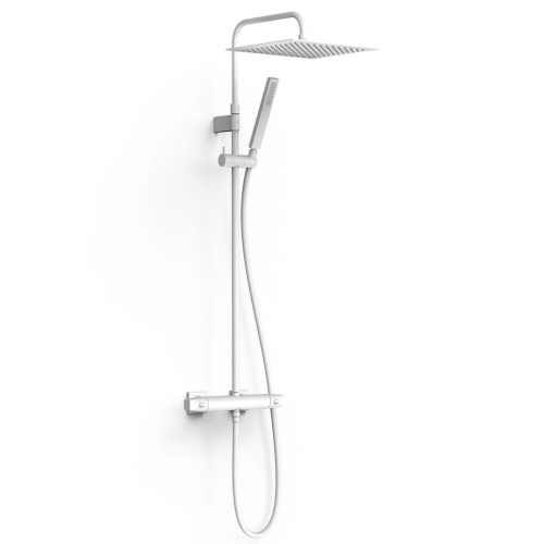 TRES OVER-WALL zestaw natryskowy termostatyczny z deszczownicą, biały mat