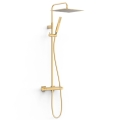 TRES OVER-WALL zestaw natryskowy termostatyczny z deszczownicą, 24-K złoto matowe