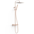 TRES OVER-WALL zestaw natryskowy termostatyczny z deszczownicą, 24-K matowe różowe złoto