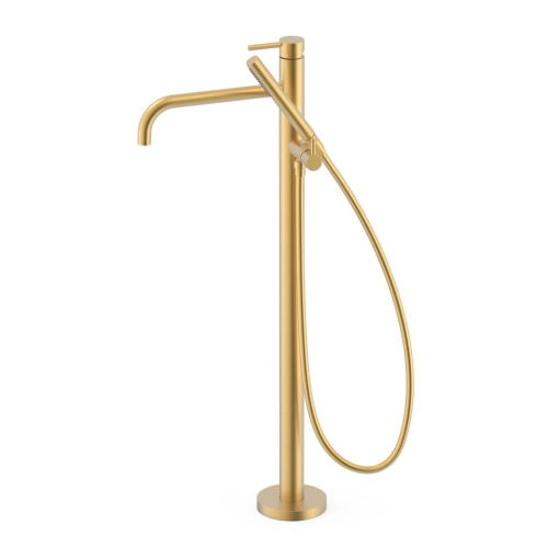 TRES STUDY EXCLUSIVE bateria wannowo-natryskowa wolnostojąca, 24-k złoto matowe