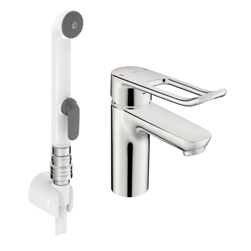 ORAS CLINICA bateria umywalkowa z rączką Bidetta, chrom