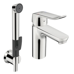 ORAS CARE bateria umywalkowa stojąca z rączką Bidetta, chrom