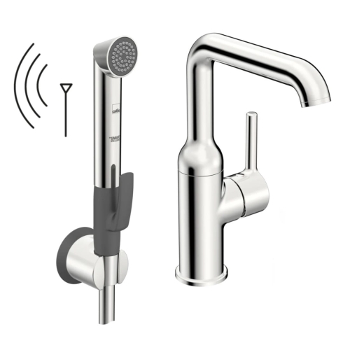 ORAS OPTIMA STYLE bateria umywalkowa stojąca z rączką Bidetta, chrom