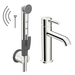 ORAS OPTIMA STYLE bateria umywalkowa stojąca z rączką Bidetta, chrom