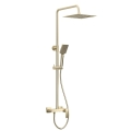 VALVEX ARS zestaw natryskowy z deszczownicą i wylewką, szczotkowane złoto